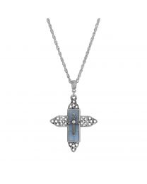 Triquetra Cross Glass Necklace