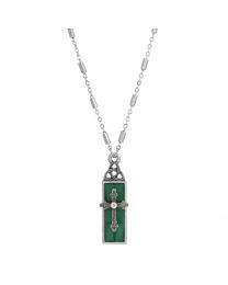 Triquetra Glass Bar Cross Necklace
