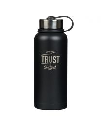 Trust in the Lord Black Stainless Steel Water Bottle - Proverbs 3:5