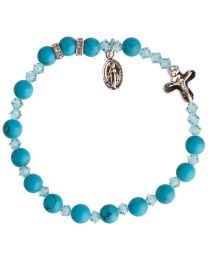 Turquoise & Crystal Rosary Bracelet
