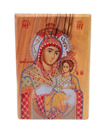 Virgin Mary Of Bethlehem Olive Wood Color Icon