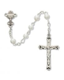 White Pearl First Communion Rosary