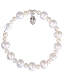Genuine White Pearl Rosary Bracelet